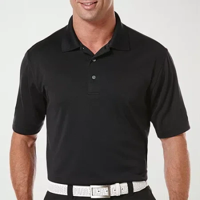 Pga Tour Airflux Mens Regular Fit Short Sleeve Polo Shirt In Black
