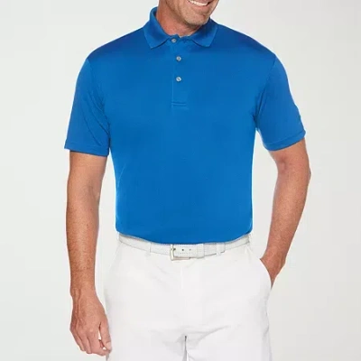 Pga Tour Airflux Mens Regular Fit Short Sleeve Polo Shirt In Blue