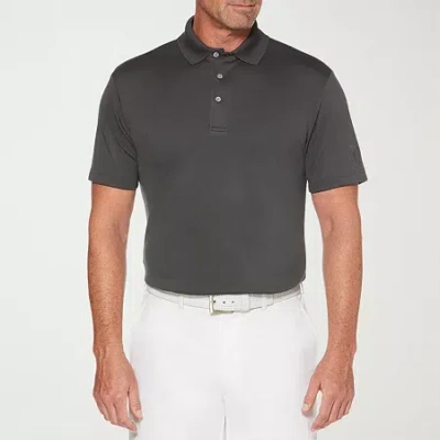 Pga Tour Airflux Mens Regular Fit Short Sleeve Polo Shirt In Black