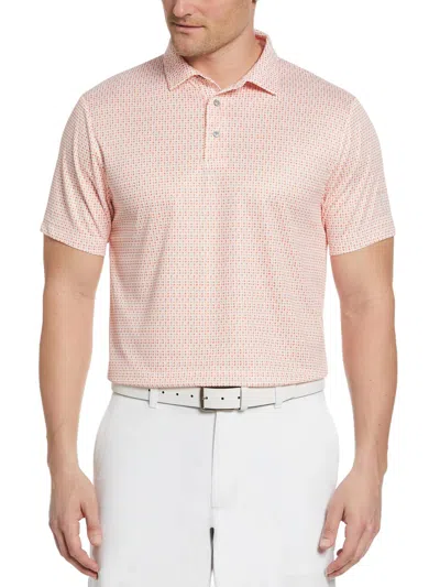Pga Tour Big & Tall Mens Printed Golf Polo In Pink