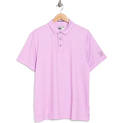 Pga Tour Cocktail Geo Print Performance Polo In Purple