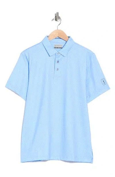 Pga Tour Geometric Argyle Polo In Blue