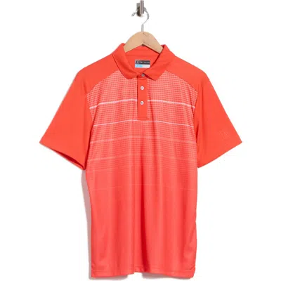 Pga Tour Horizontal Stripe Polo In Orange