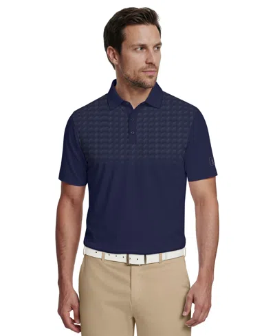 Pga Tour Men's Active Ombre Geo Print Golf Polo Shirt In Blue