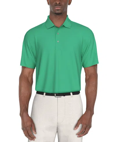 Pga Tour Men's Airflux Regular-fit Mesh Performance Golf Polo Shirt In Aqua Green