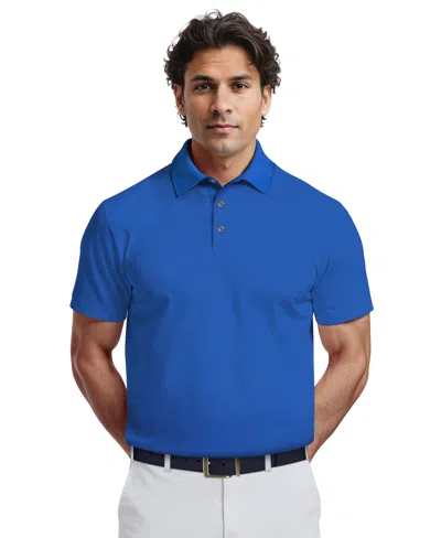 Pga Tour Men's Airflux Regular-fit Mesh Performance Golf Polo Shirt In Blue
