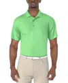 Pga Tour Men's Airflux Solid-color Mesh Polo Golf Shirt In Green