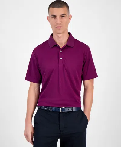 Pga Tour Men's Airflux Regular-fit Mesh Performance Golf Polo Shirt In Purple