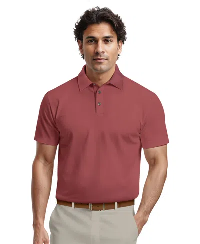 Pga Tour Men's Airflux Regular-fit Mesh Performance Golf Polo Shirt In Red