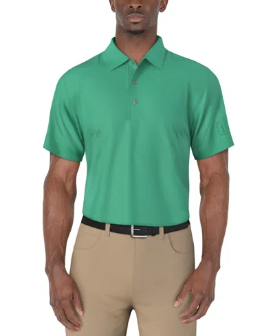 Pga Tour Men's Airflux Short Sleeve Mesh Golf Polo Shirt In Gray