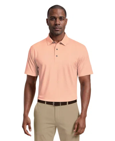 Pga Tour Men's Airflux Solid Mesh Short Sleeve Golf Polo Shirt In Pink