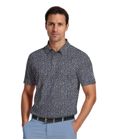 Pga Tour Men's All Over Golf Confetti Short-sleeve Polo Shirt In Gray