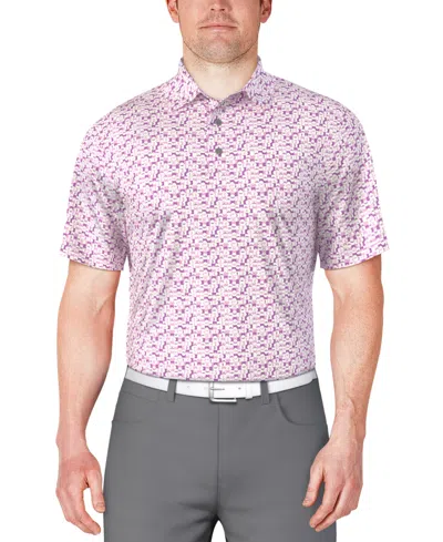 Pga Tour Men's Classic-fit Geo-print Golf Polo Shirt In Iris Orchid