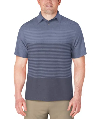 Pga Tour Men's Distressed Stripes Polo Shirt In Blue