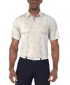 Pga Tour Men's Drink-print Short-sleeve Polo Shirt In Gray