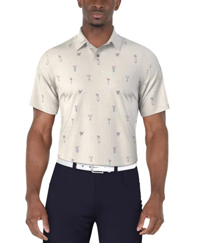 Pga Tour Men's Drink-print Short-sleeve Polo Shirt In Blue