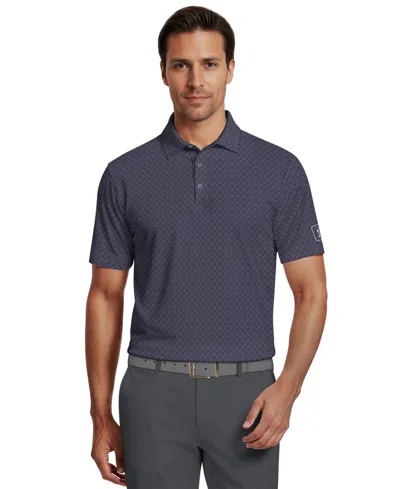 Pga Tour Men's Essential Geo Print Golf Polo Shirt In Blue