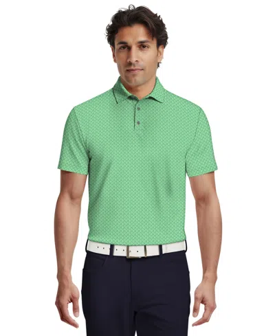 Pga Tour Men's Essential Geo Print Golf Polo Shirt In Green