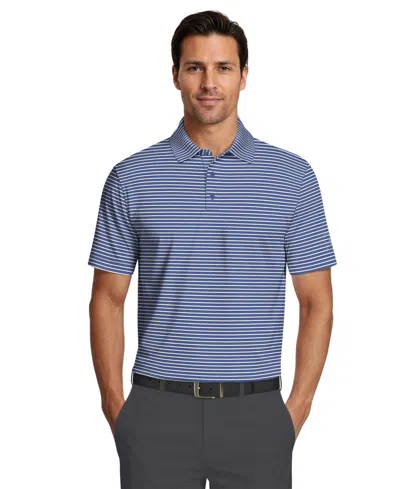 Pga Tour Men's Feeder Stripe Golf Polo Shirt In Blue