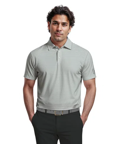 Pga Tour Men's Feeder Stripe Golf Polo Shirt In Gray