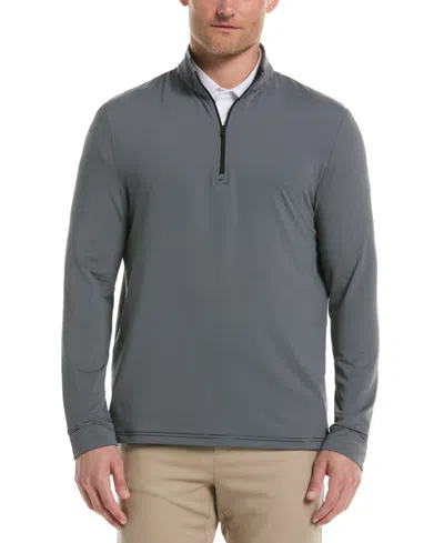 Pga Tour Men's Feeder Stripe Mock-neck Golf Shirt In Black
