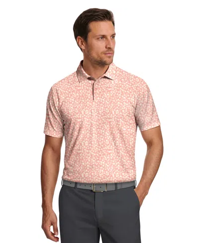 Pga Tour Men's Floral Print Golf Polo Shirt In Pink