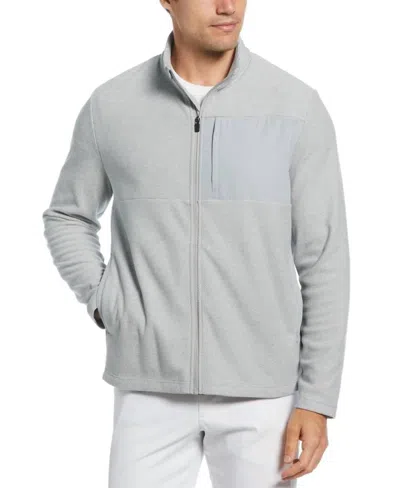 Pga Tour Men's Full-zip Fleece Jacket In Grey In Gray