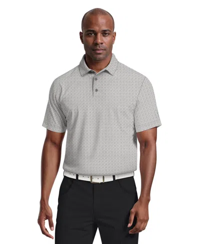 Pga Tour Men's Essential Geo Print Golf Polo Shirt In Gray
