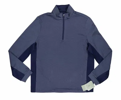 Pga Tour Men's Golf Thermal Stretch 1/4 Zip Pullover Jacket In Peacoat Navy In Blue