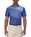 Pga Tour Men's Heather Stripe Colorblocked Polo Shirt