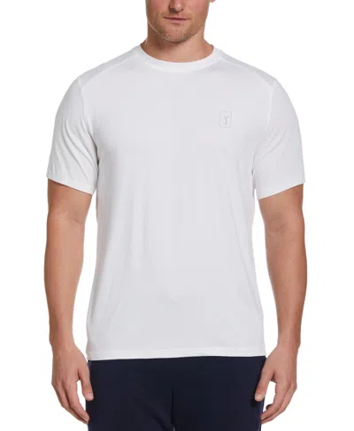 Pga Tour Men's Heathered Short Sleeve Crew Neck Knit Jersey T-shirt In Bright White