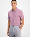 Pga Tour Men's Heathered Stripe Golf Polo Shirt In Purple