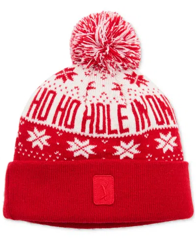 Pga Tour Men's Ho Ho Hole-in-one Beanie In Tango Red