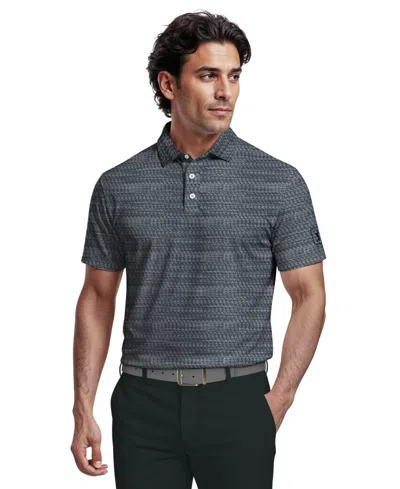 Pga Tour Men's Jacquard Micro Golf Polo Shirt In Gray