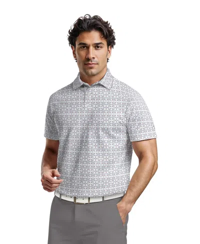 Pga Tour Men's Layered Boat Print Short-sleeve Golf Polo Shirt In Gray