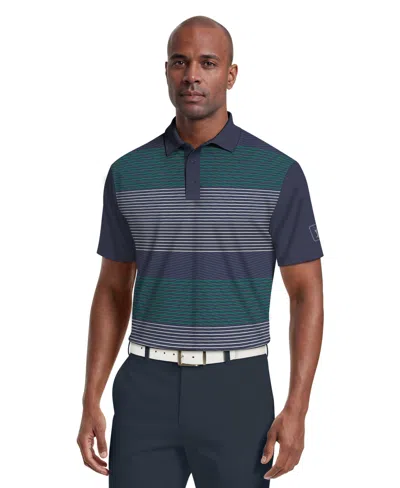 Pga Tour Men's Layered Stripe Print Golf Polo Shirt In Multi