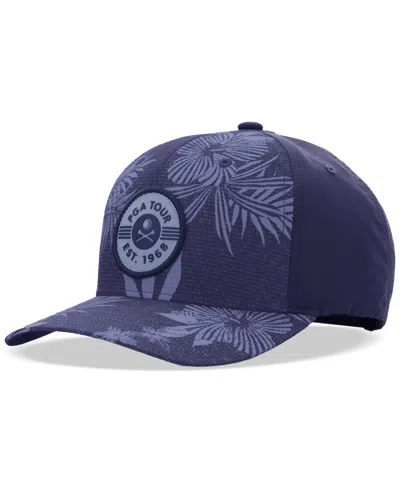 Pga Tour Men's Leaf-print Logo Hat In Blue