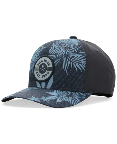 Pga Tour Men's Leaf-print Logo Hat In Black