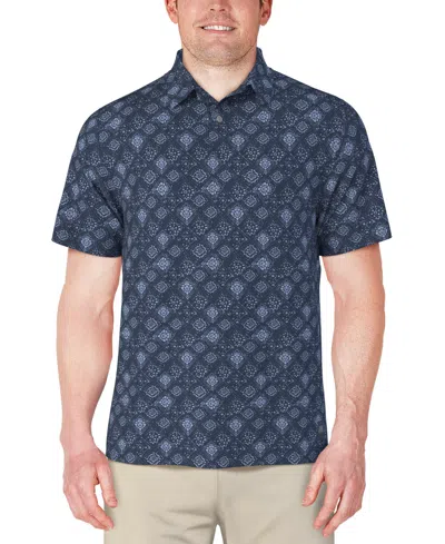 Pga Tour Men's Medallion Polo Shirt In Insignia Blue