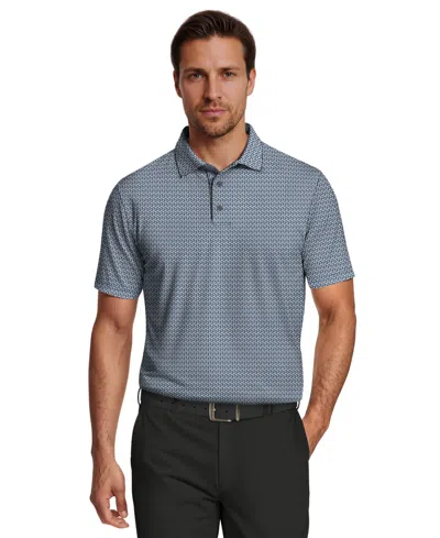 Pga Tour Men's Micro Print Golf Polo Shirt In Gold