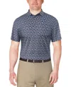 Pga Tour Men's Refreshments Short Sleeve Printed Polo Shirt In Blue Indigo