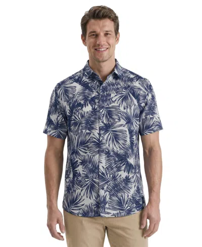 Pga Tour Men's Shadow Palm Print Golf Shirt In Blue