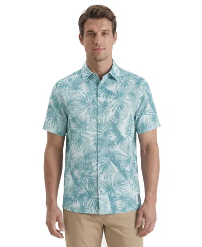 Pga Tour Men's Shadow Palm Print Golf Shirt In Blue