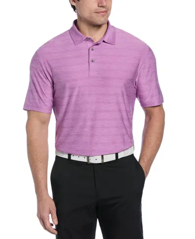 Pga Tour Men's Short Sleeve Airflux Heather Golf Polo Shirt In Pink