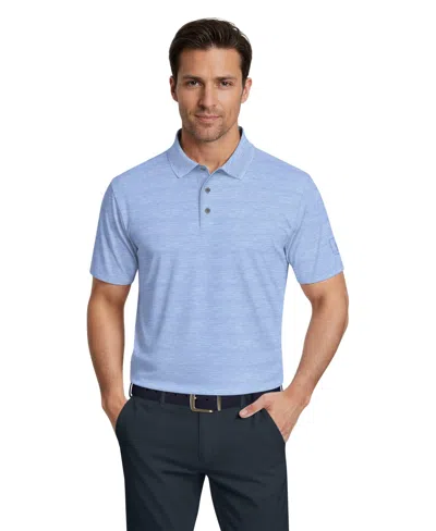 Pga Tour Men's Short Sleeve Airflux Heather Golf Polo Shirt In Blue