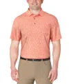 Pga Tour Men's Short Sleeve Micro Geo Print Golf Polo Shirt