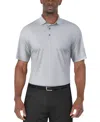 Pga Tour Men's Short Sleeve Micro Geo Print Polo Shirt In Tradewinds