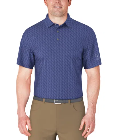 Pga Tour Men's Short Sleeve Pineapple Print Conversational Golf Polo Shirt