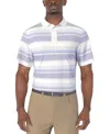 Pga Tour Men's Short Sleeve Striped Golf Polo Shirt