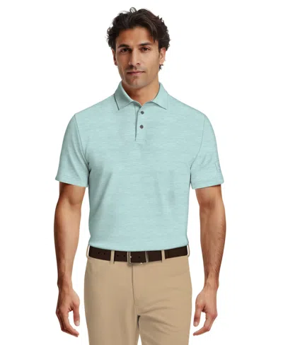 Pga Tour Men's Short-sleeve Airflux Heather Golf Polo Shirt In Green